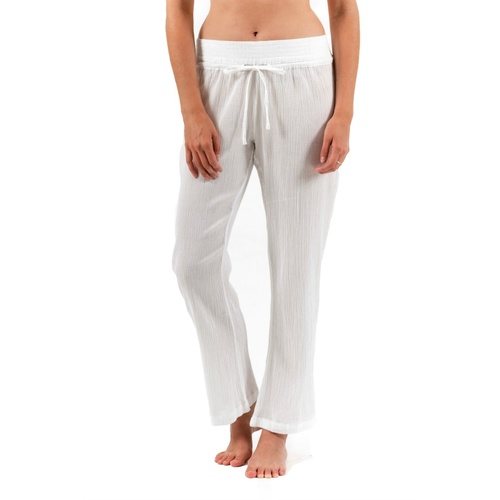 Beach Resort Pants | Crinkle Cotton | White 