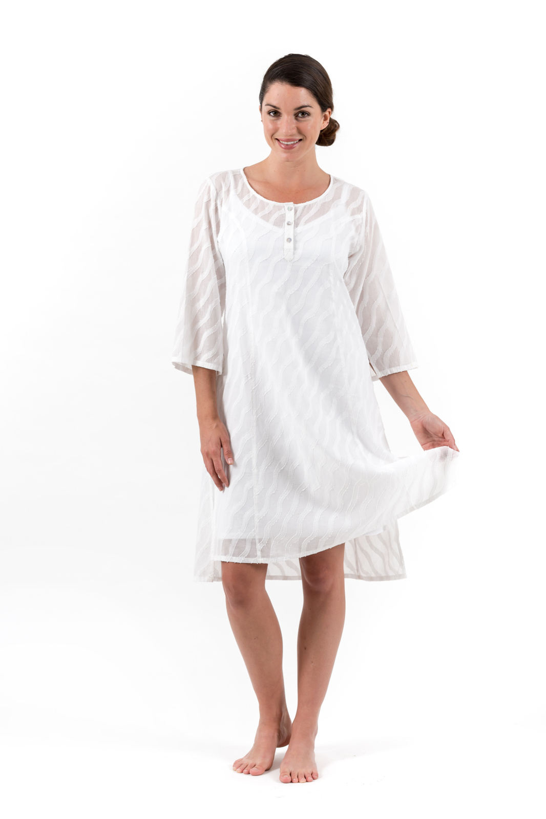Ella | Cotton Shirt Dress | White | S - 3XL