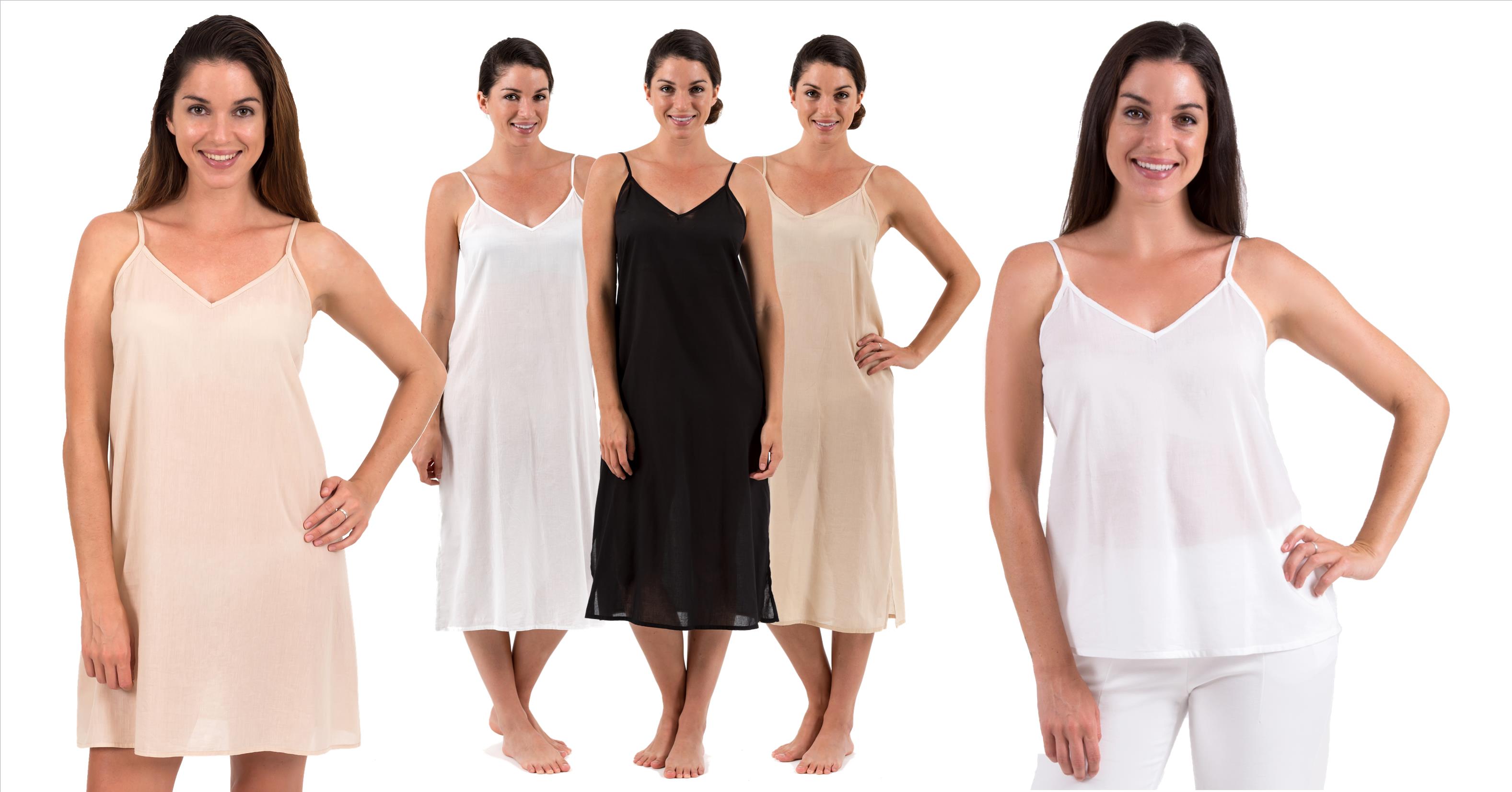 long cotton slip dress