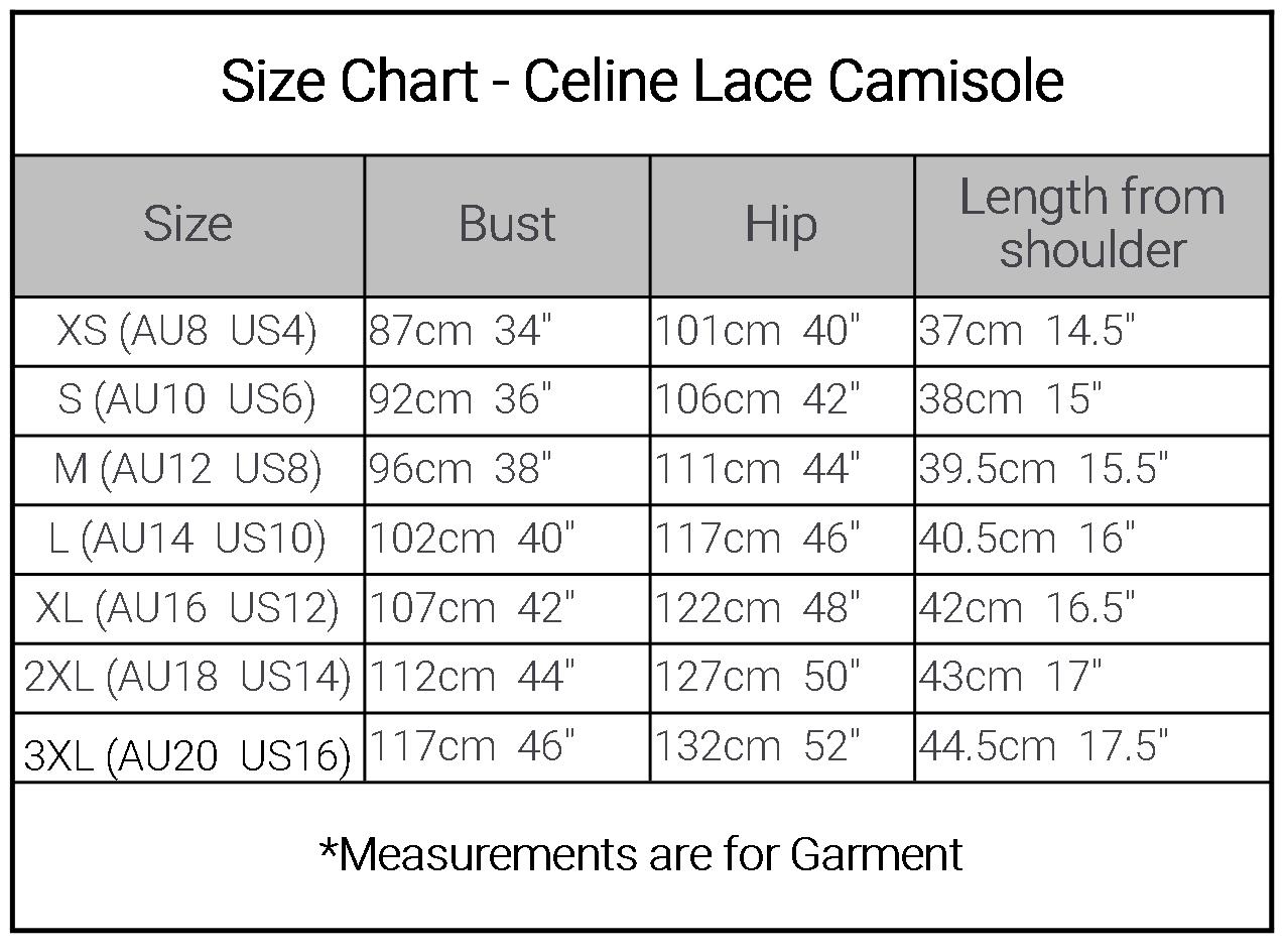 Celine Size Chart