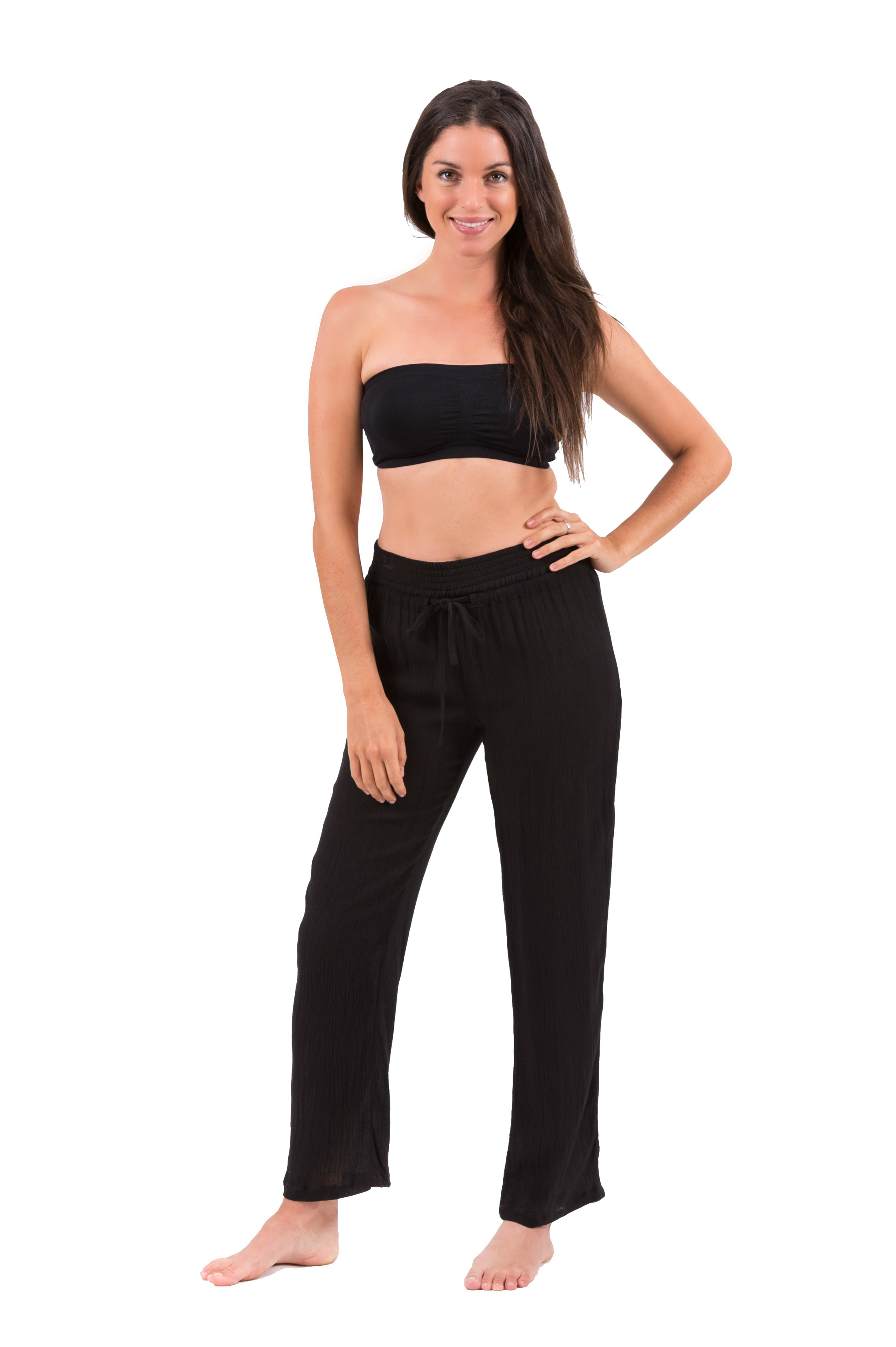 Women's resort beach pants black