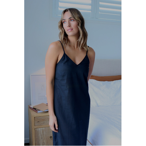 Nightgown Long Cotton lightweight Blue & Peach S 3XL Made in USA