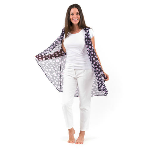 Lola | Kimono | Scarf | Aubergine Bloom