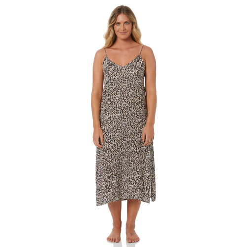 Classic Leopard Print Maxi Slip Dress | Cotton Satin | Sophia | XS - 3XL