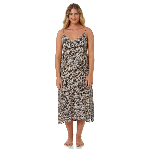 Leopard Print Maxi Slip Dress | Cotton Satin | Sophia | XS - 3XL